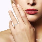 1/5 ctw Chevron Baguette and Round Cut Diamond Band in 14K White Gold