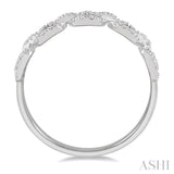 1/4 Ctw Box Chain Link Round Cut Diamond Ladies Band in 14K White Gold