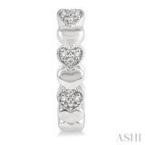 1/20 Ctw Mini Hearts Single Cut Diamond Hoop Earring in Sterling Silver