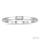 1/20 Ctw Baguette Diamond Stackable Petite Fashion Ring in 10K White Gold