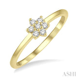 1/8 Ctw Floral Single Cut Diamond Petite Fashion Ring in 10K Yellow Gold