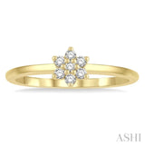 1/8 Ctw Floral Single Cut Diamond Petite Fashion Ring in 10K Yellow Gold