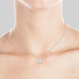 2 ctw Lovebright Round Cut Diamond Pendant in 14K White Gold with Chain