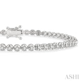 1 Ctw Round Cut Diamond Illusion Tennis Bracelet in 14K White Gold
