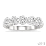 1/2 Ctw 5-Stone Lovebright Round Cut Diamond Ring in 14K White Gold