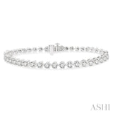6 Ctw Round Cut Diamond 3-Prong Tennis Bracelet in 14K White Gold