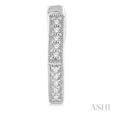 1/8 Ctw Petite Hexagon Round Cut Diamond Fashion Huggies in 10K White Gold
