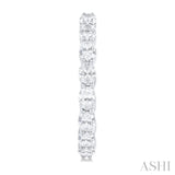 1 7/8 Ctw North-South Oval Cut Diamond Fashion Hoop Earring in 14K White Gold