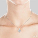 1/10 ctw Bold Twisted Rib Round Cut Diamond Bold Fashion Pendant With Chain in Sterling Silver