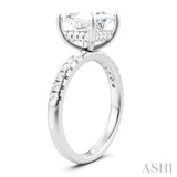 1/3 Ctw Princess Shape Round Cut Diamond Semi Mount Engagement Ring in 14K White Gold