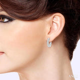5 Ctw Inside-Out Embellished Round Cut Diamond Hoop Earrings in 14K White Gold