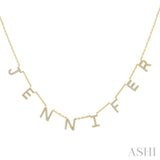 1/3 Ctw 'JENNIFER'  Space Name Diamond Necklace in 10K Yellow Gold