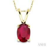 Oval Shape Solitaire Gemstone Pendant