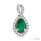 Pear Shape Gemstone & Diamond Earrings