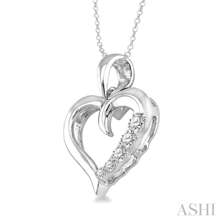 Heart Shape Silver Journey Diamond Pendant