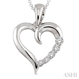 Heart Shape Silver Journey Diamond Pendant