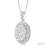 Oval Shape Lovebright Diamond Pendant