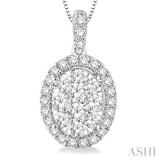 Oval Shape Lovebright Diamond Pendant