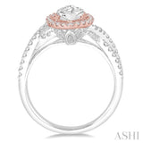 Marquise Shape Semi-Mount Diamond Engagement Ring