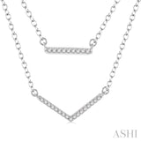 Bar & V-Shape Layered Diamond Pendant