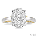 Oval Shape Lovebright Bridal Diamond Engagement Ring