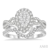 Pear Shape Lovebright Bridal Diamond Wedding Set