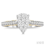 Pear Shape Lovebright Bridal Diamond Engagement Ring