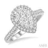 Pear Shape Lovebright Diamond Engagement Ring