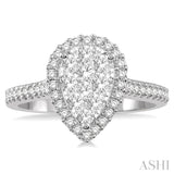 Pear Shape Lovebright Diamond Engagement Ring