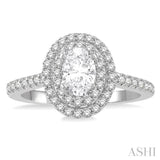 Oval Shape Semi-Mount Diamond Engagement Ring