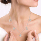 Fleur De Lis Diamond Station Necklace
