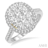 Oval Shape Lovebright Diamond Engagement Ring