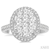 Oval Shape Lovebright Diamond Engagement Ring