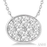 Oval Shape Lovebright Essential Diamond Necklace