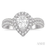 Pear Shape Semi-Mount Diamond Engagement Ring