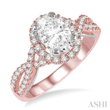 Oval Shape Semi-Mount Diamond Engagement Ring