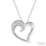 Heart Shape Silver Diamond Fashion Pendant