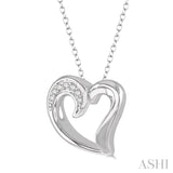 Heart Shape Silver Diamond Fashion Pendant