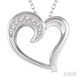 Heart Shape Silver Diamond Fashion Pendant