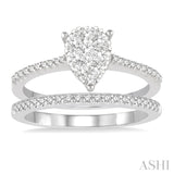 Pear Shape Lovebright Bridal Diamond Wedding Set