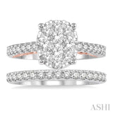 Oval Shape Lovebright Bridal Diamond Wedding Set