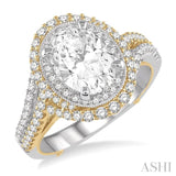 Oval Shape Semi-Mount Diamond Engagement Ring