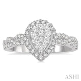 Pear Shape Lovebright Bridal Diamond Engagement Ring