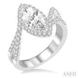 Marquise Shape Semi-Mount Diamond Engagement Ring