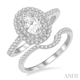 Oval Shape Diamond Wedding Set