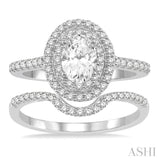 Oval Shape Diamond Wedding Set