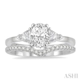 Oval Shape Diamond Wedding Set