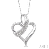 Heart Shape Silver Diamond Fashion Pendant