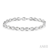 1/20 Ctw Swirl Shape Single Cut Diamond Bracelet in Sterling Silver