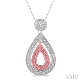 Pear Shape Silver Diamond Fashion Pendant